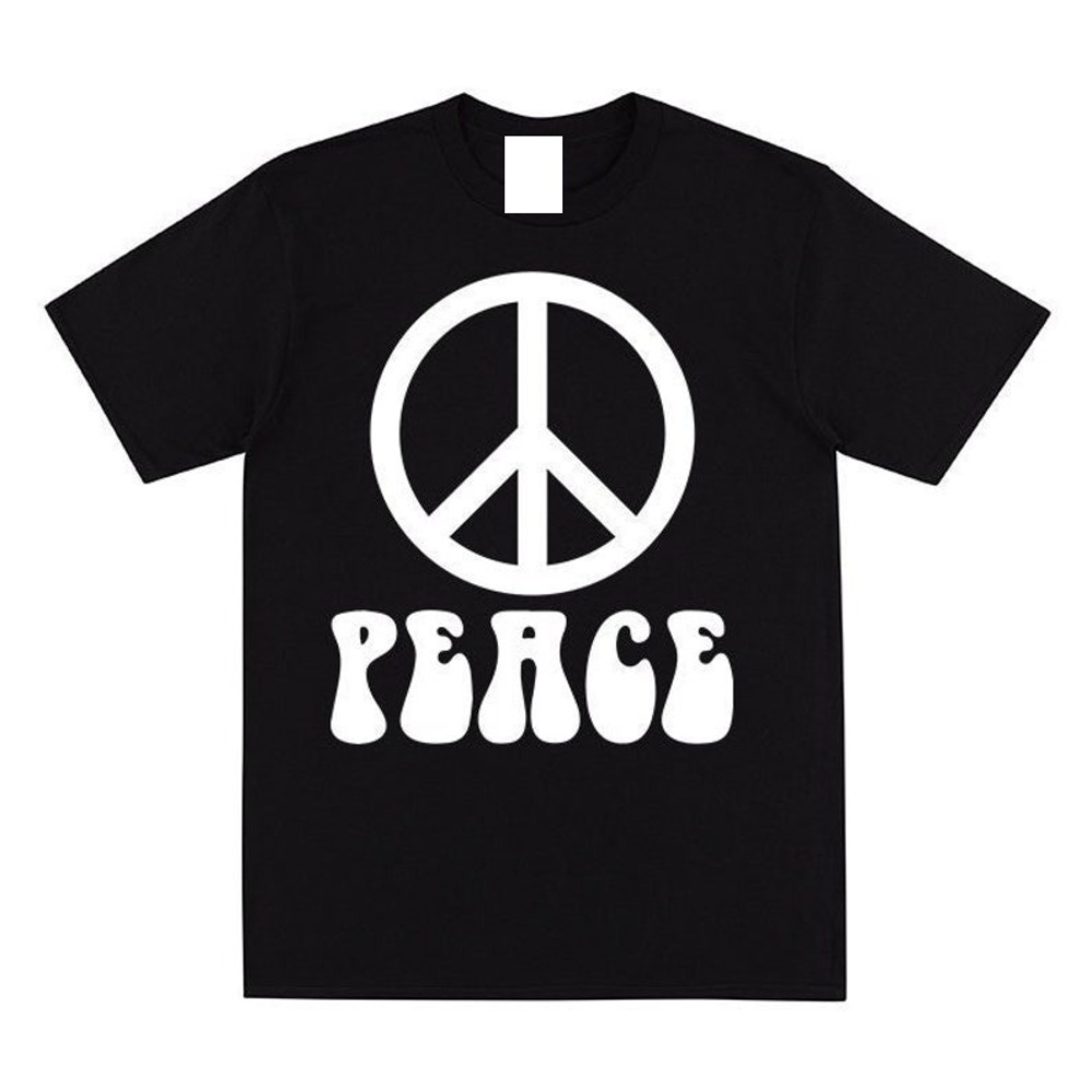 PEACE SIGN T-shirt Hippy Sign Tshirt Hand Printed Peace Shirt